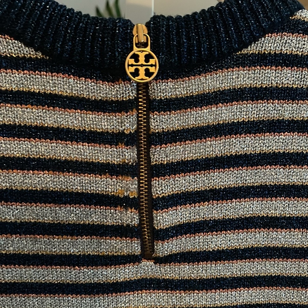 Tory Burch Metallic Lurex Stripe Women’s‎ Sweater Small •P - Picture 5 of 7